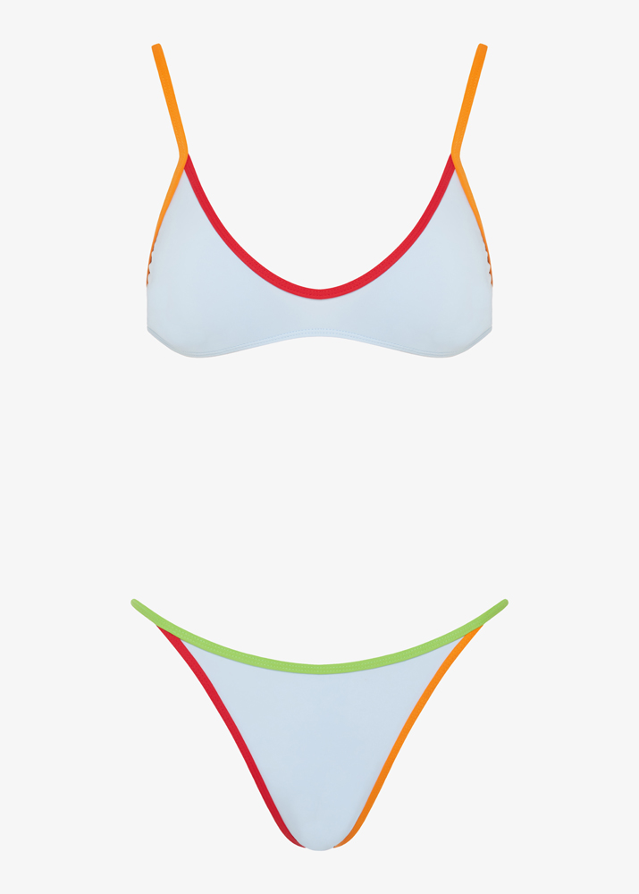 LIGHT BLUE BUSTIER BIKINI