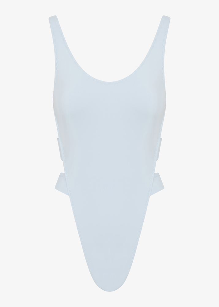 LIGHT BLUE CUT OUT ONE PIECE SWIMSUIT