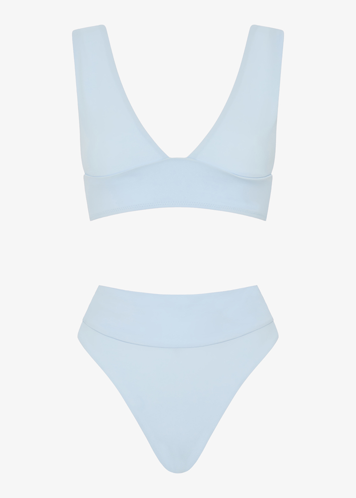 LIGHT BLUE V-NECK BIKINI