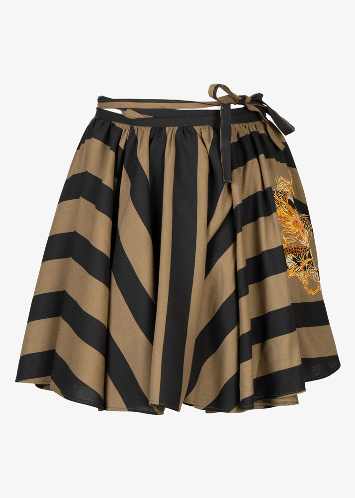 EVZONAS DRAGON PLEATED MINI SKIRT