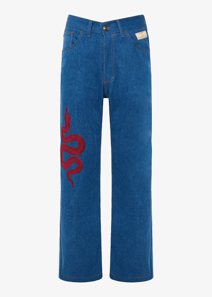 SNAKE WIDE-LEG JEANS