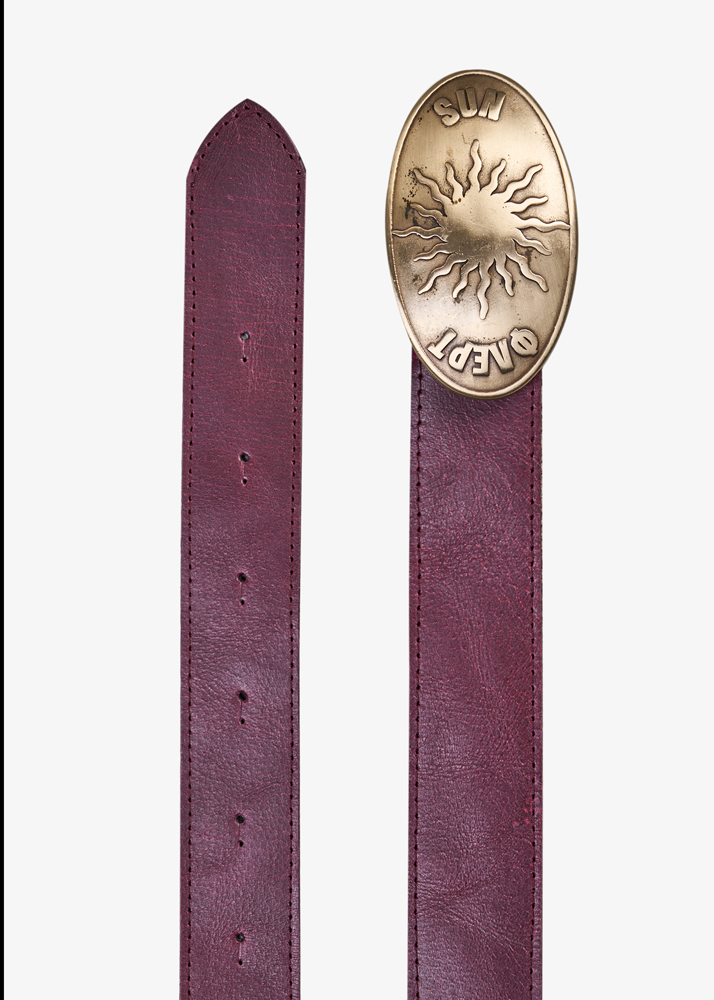 LEATHER BELT WITH METAL BUCKLE