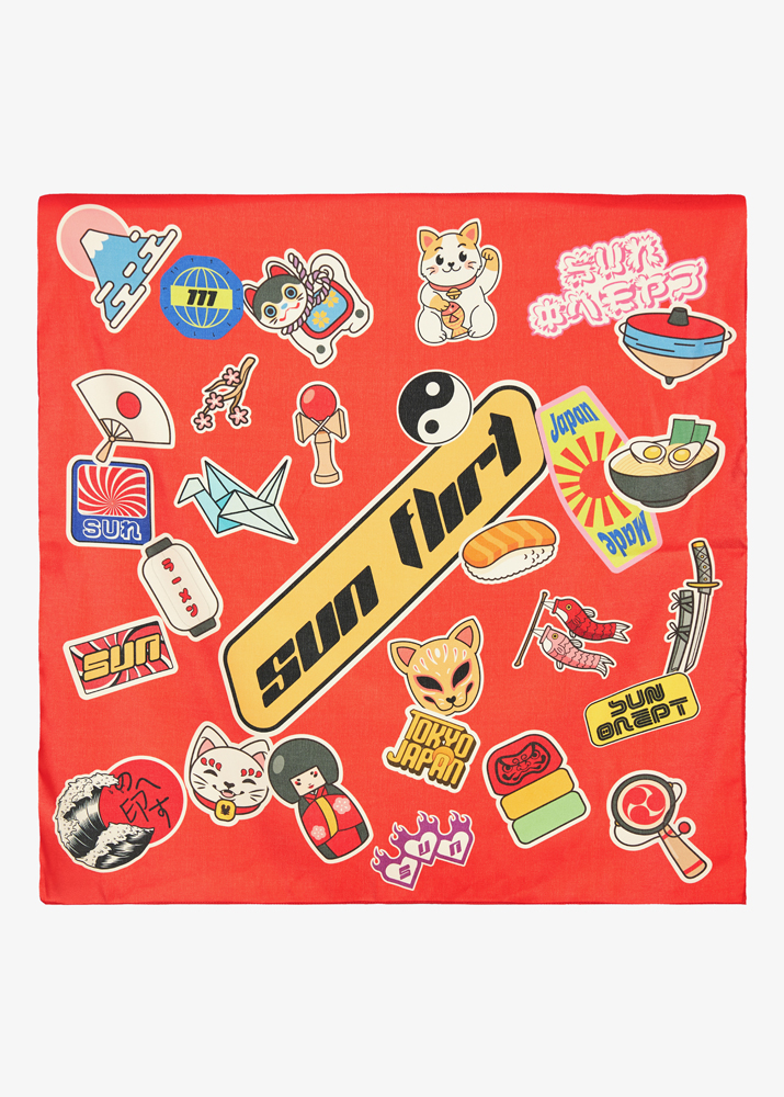 SUN PATCHES SATIN SCARF