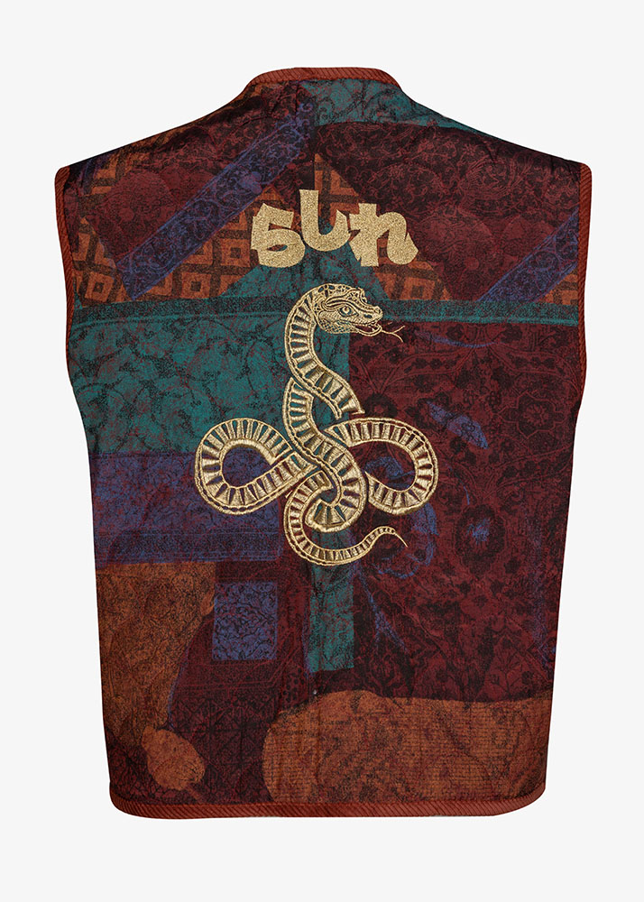 SNAKE PATCHWORK PRINTED GILET