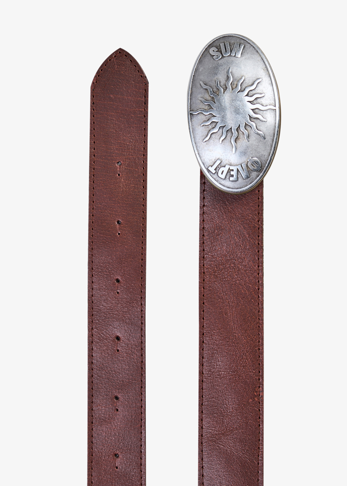 LEATHER BELT WITH METAL BUCKLE