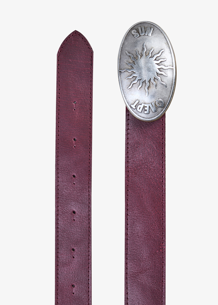 LEATHER BELT WITH METAL BUCKLE