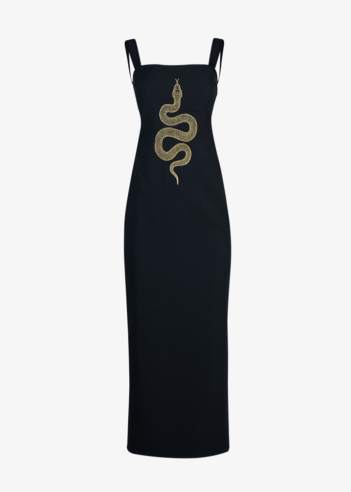 SNAKE CUTOUT LONG DRESS