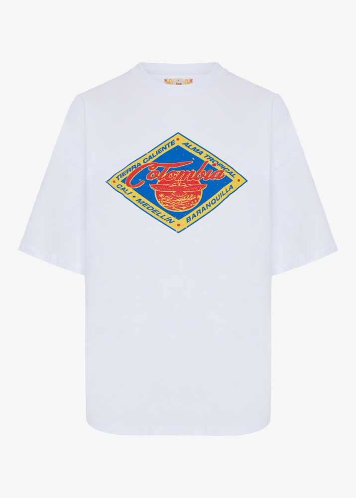 WHITE COLOMBIA OVERSIZED T-SHIRT