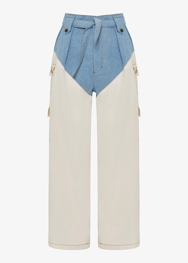 TWO-TONE CARGO PANTS