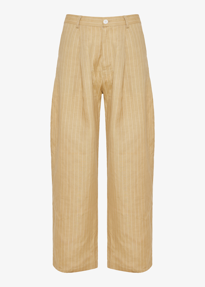 WIDE-LEG PLEATED PANTS