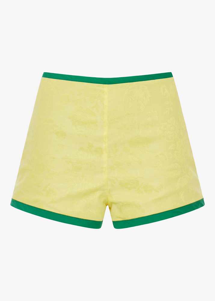 YELLOW FITTED SHORTS