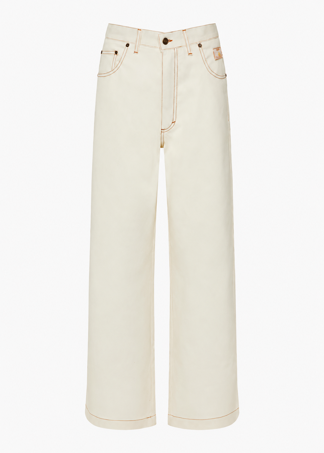 ECRU WIDE-LEG JEANS