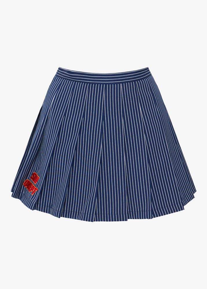 STRIPED PLEATED TENNIS SKIRT