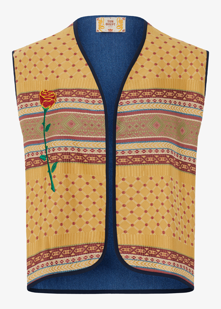 ROSE JACQUARD GILET